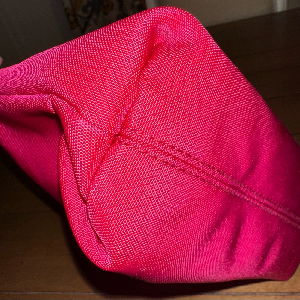 Dooney & Bourke Pink Nylon Crossbody Messenger Bag Pockets Brown Leather Straps - Picture 5 of 16